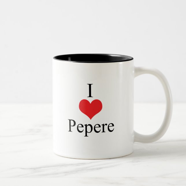 Tasse 2 Couleurs J'aime (coeur) Pepere (Droit)