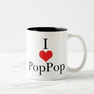 Tasse 2 Couleurs J'aime (coeur) PopPop