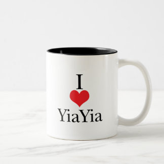 Tasse 2 Couleurs J'aime (coeur) YiaYia