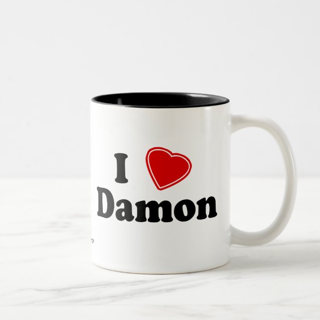 Tasse 2 Couleurs J'aime Damon (Droit)