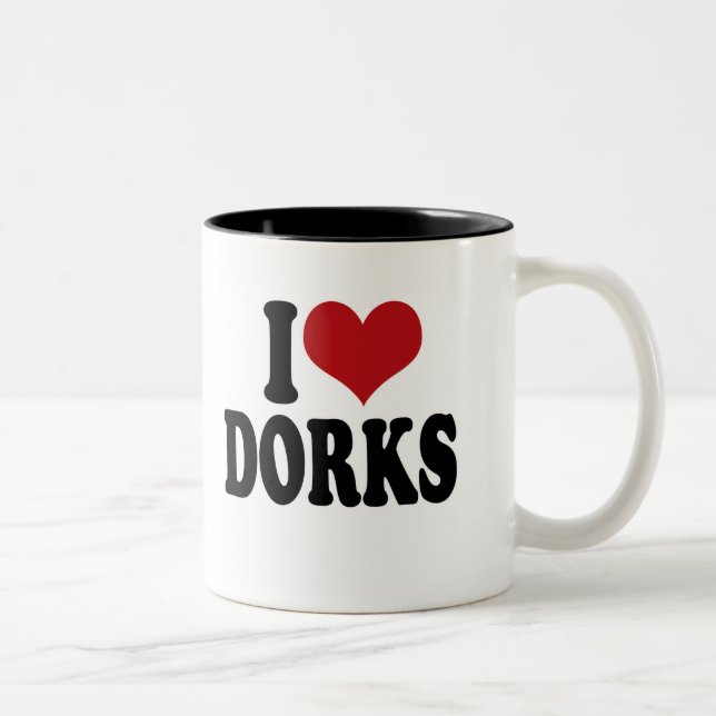 Tasse 2 Couleurs J'aime des dorks (Droit)