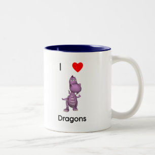 Tasse 2 Couleurs J'aime des dragons