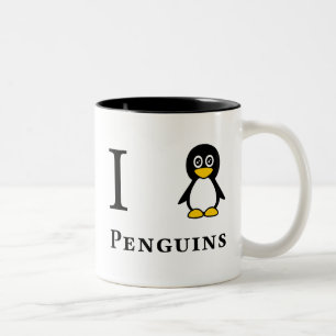 Tasse 2 Couleurs J'aime des pingouins