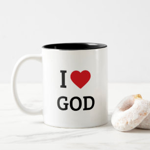 Tasse 2 Couleurs J'aime Dieu - Cadeaux fondés sur la foi chrétienne