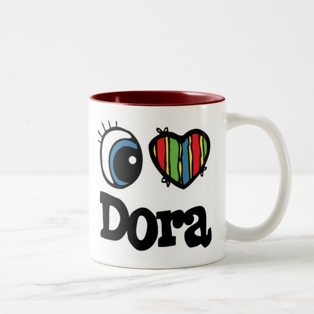 Tasse 2 Couleurs J'aime Dora (Droit)