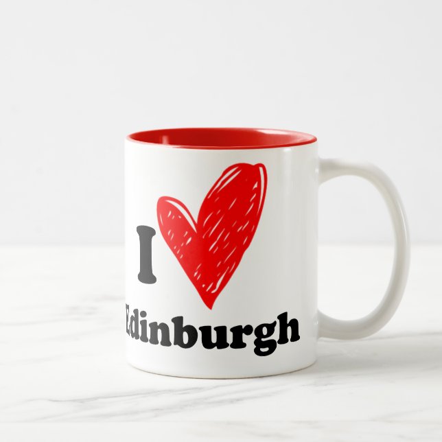Tasse 2 Couleurs J'aime Édimbourg (Droit)