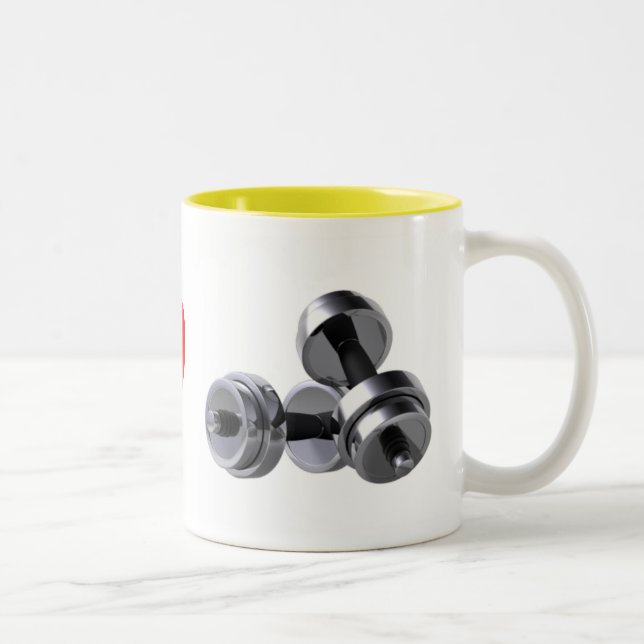 Tasse 2 Couleurs J'aime établir (Droit)