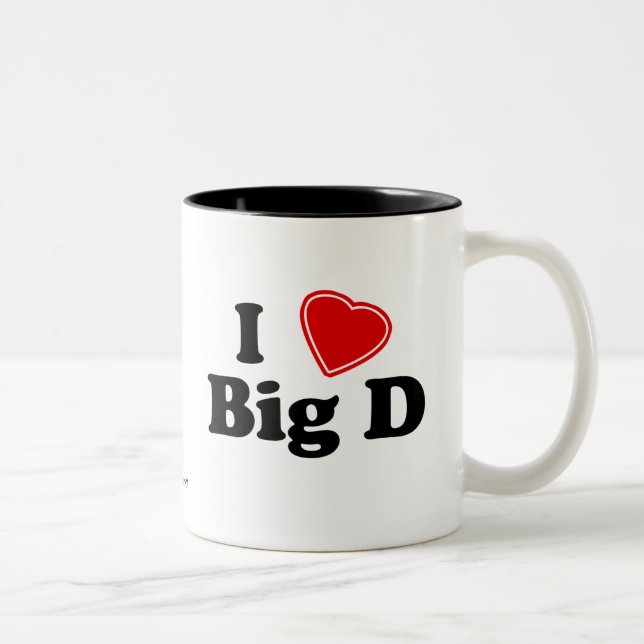Tasse 2 Couleurs J'aime grand D (Droit)