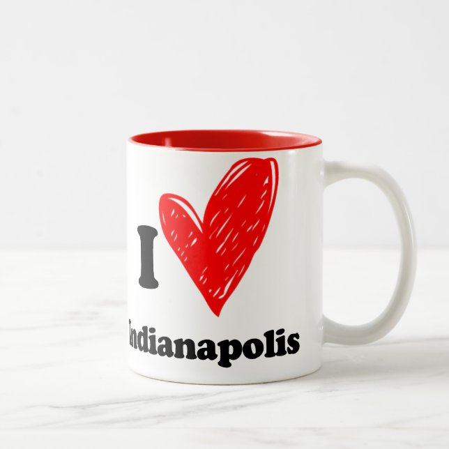 Tasse 2 Couleurs J'aime Indianapolis (Droit)
