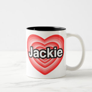 Tasse 2 Couleurs J'aime Jackie. Je t'aime Jackie. Coeur