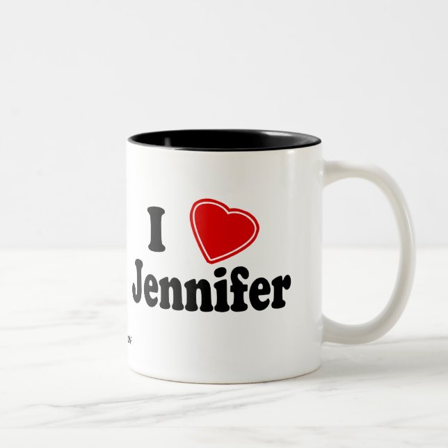 Tasse 2 Couleurs J'aime Jennifer (Droit)