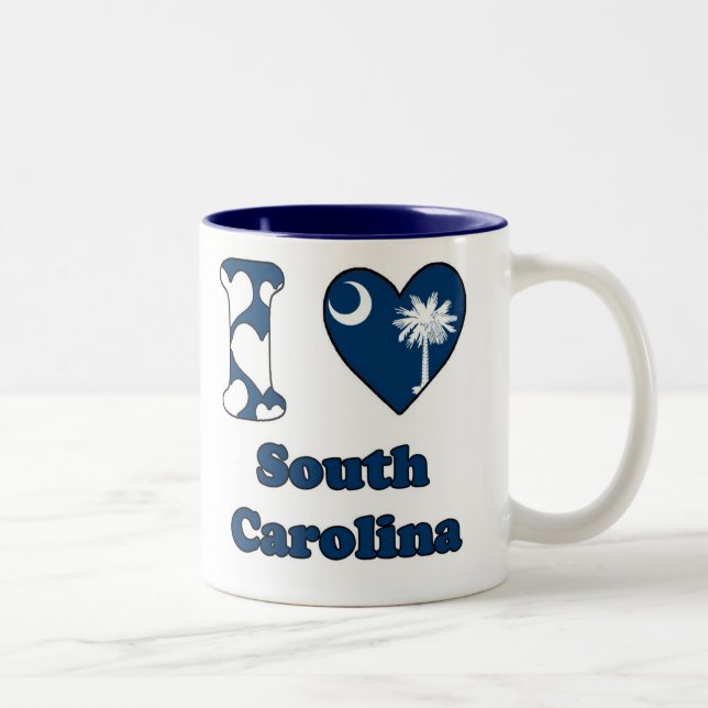 Tasse 2 Couleurs J'aime la Caroline du Sud (Droit)