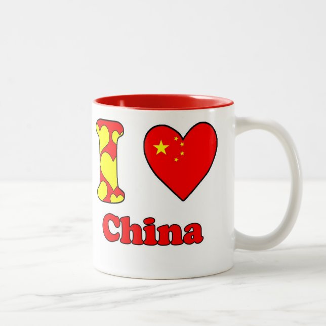 Tasse 2 Couleurs J'aime la Chine (Droit)