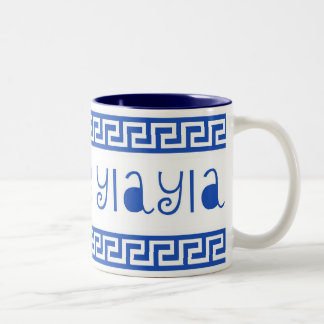 TASSE 2 COULEURS J'AIME LA CLÉ DE GREC DE YIAYIA
