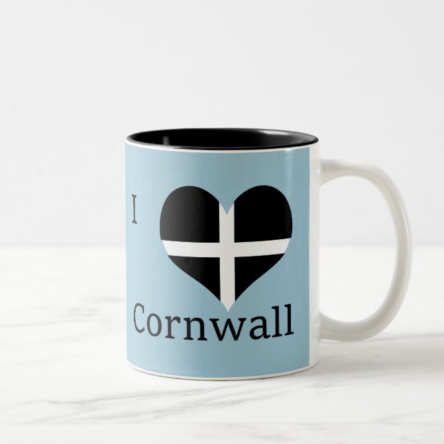 Tasse 2 Couleurs J'aime la conception de coeur de drapeau de St (Droit)