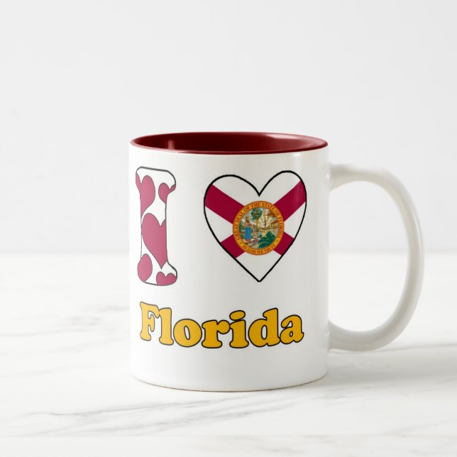 Tasse 2 Couleurs J'aime la Floride (Droit)