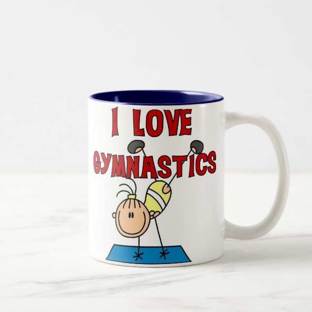 Tasse 2 Couleurs J'aime la gymnastique (Droit)