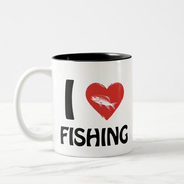 Tasse 2 Couleurs J'aime la pêche (Gauche)
