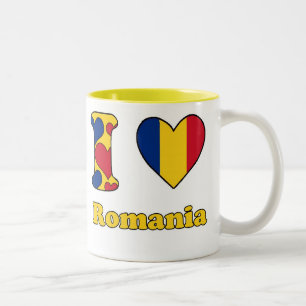 Tasse 2 Couleurs J'aime la Roumanie
