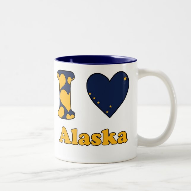Tasse 2 Couleurs J'aime l'Alaska (Droit)