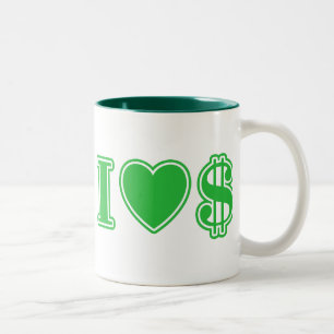 Tasse 2 Couleurs J'aime l'argent