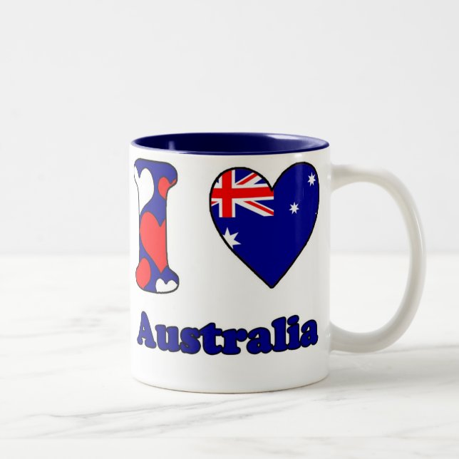 Tasse 2 Couleurs J'aime l'Australie (Droit)