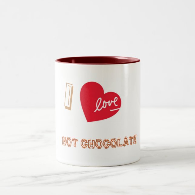 TASSE 2 COULEURS J'AIME LE CHOCOLAT CHAUD (Centre)