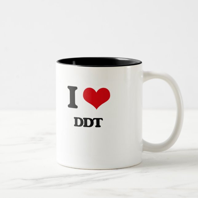 Tasse 2 Couleurs J'aime le DDT (Droit)