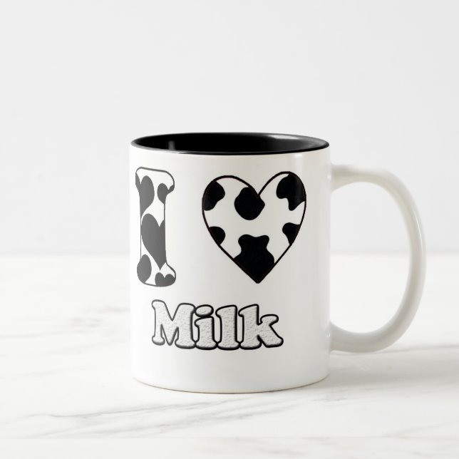 Tasse 2 Couleurs J'aime le lait (Droit)