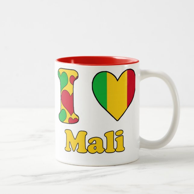 Tasse 2 Couleurs J'aime le Mali (Droit)