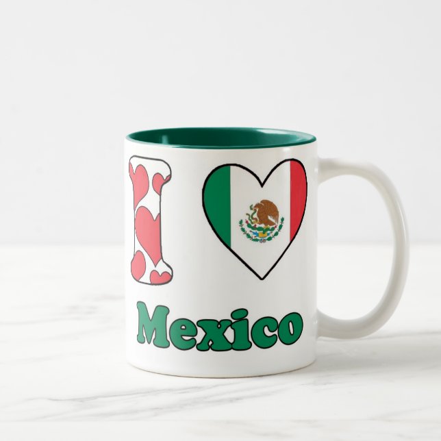 Tasse 2 Couleurs J'aime le Mexique (Droit)