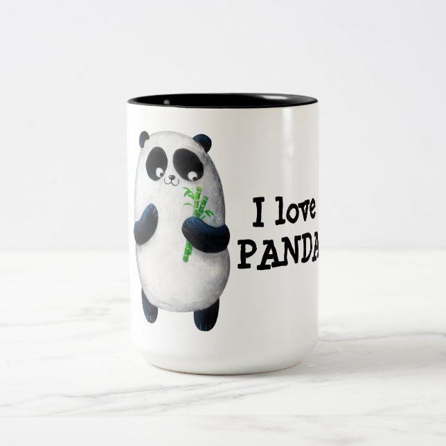 Tasse 2 Couleurs J'aime le panda (Centre)