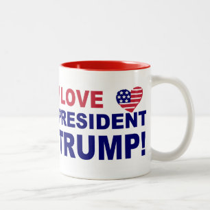 Tasse 2 Couleurs J'aime le président Trump