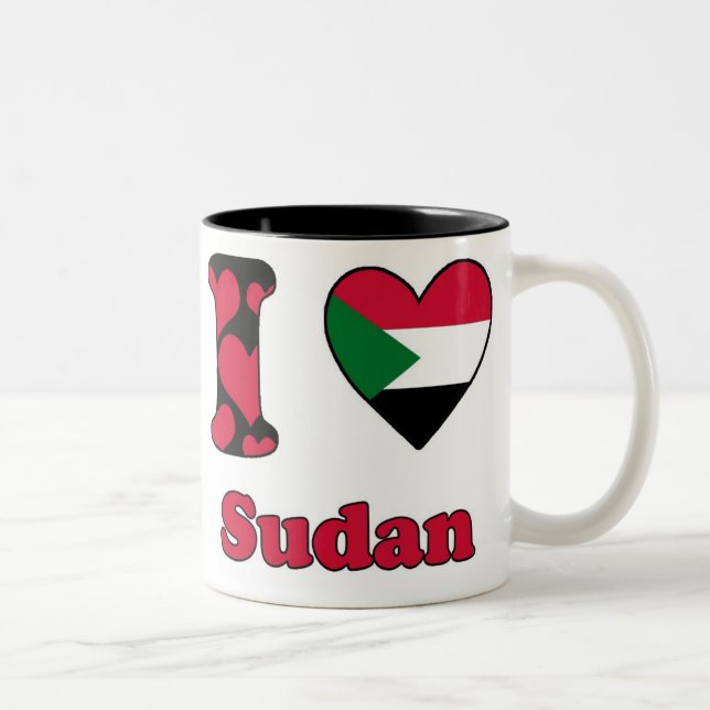 Tasse 2 Couleurs J'aime le Soudan (Droit)