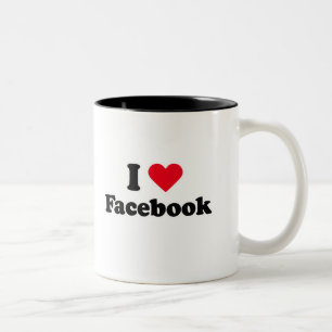 Tasse 2 Couleurs J'aime le T-shirt de Facebook