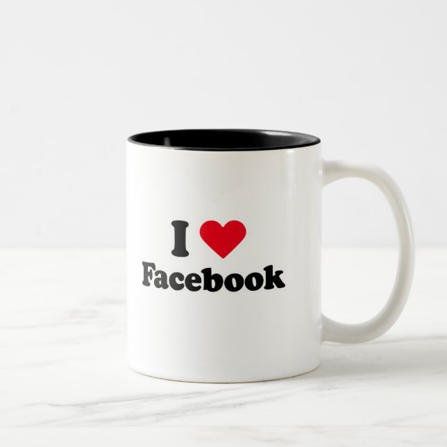 Tasse 2 Couleurs J'aime le T-shirt de Facebook (Droit)