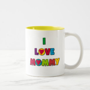Tasse 2 Couleurs J'aime le T-shirts et les cadeaux de maman