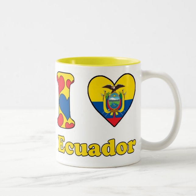 Tasse 2 Couleurs J'aime l'Equateur (Droit)
