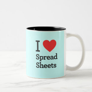 Tasse 2 Couleurs J'aime les feuilles de calcul