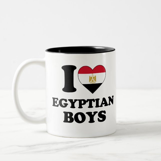 Tasse 2 Couleurs J'aime les garçons égyptiens (Gauche)
