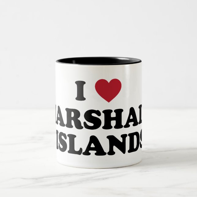 Tasse 2 Couleurs J'aime les Marshall Islands (Centre)