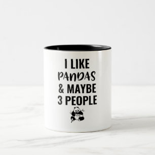 Tasse 2 Couleurs J'aime les pandas et peut-être 3 personnes
