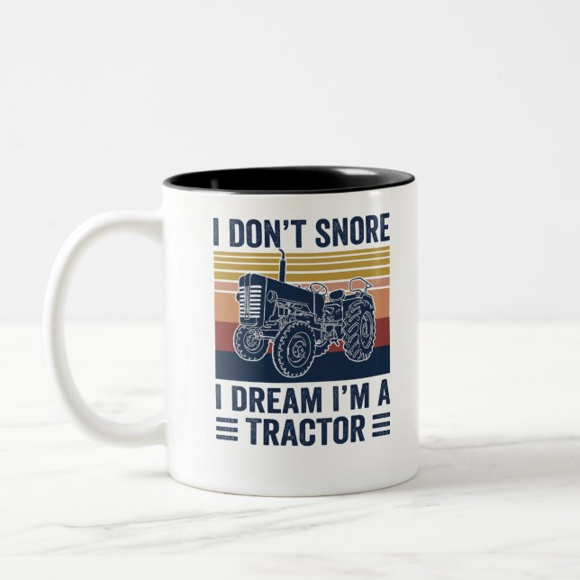 Tasse 2 Couleurs j'aime les tracteurs T-shirt (Gauche)