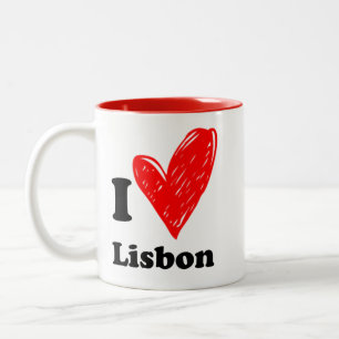 Tasse 2 Couleurs J'aime Lisbonne