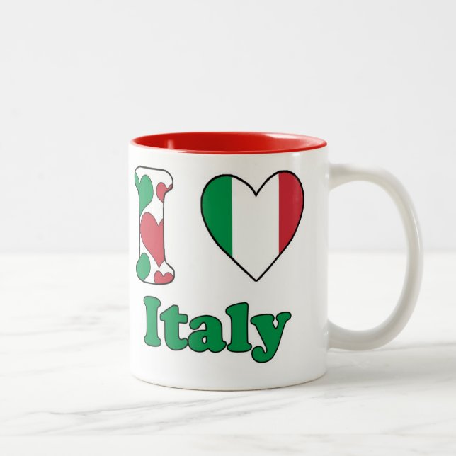 Tasse 2 Couleurs J'aime l'Italie (Droit)