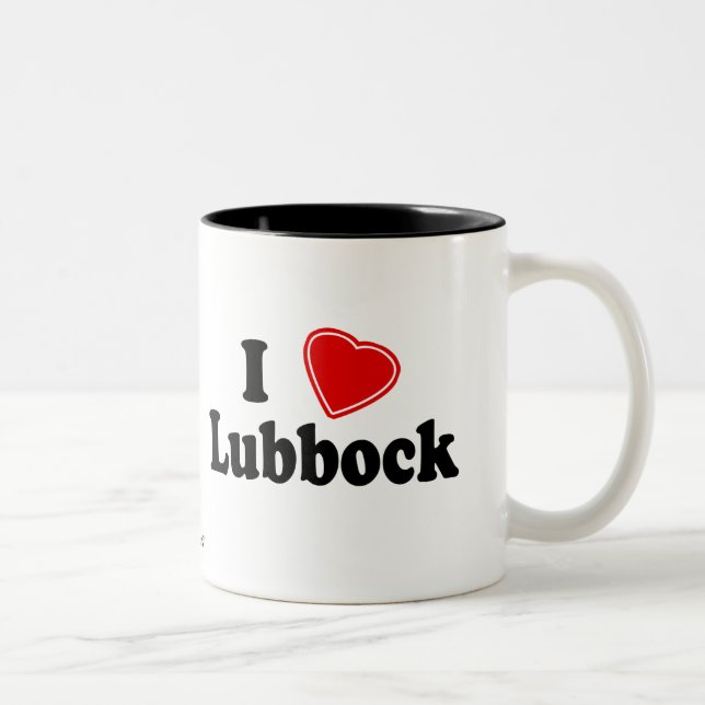 Tasse 2 Couleurs J'aime Lubbock (Droit)