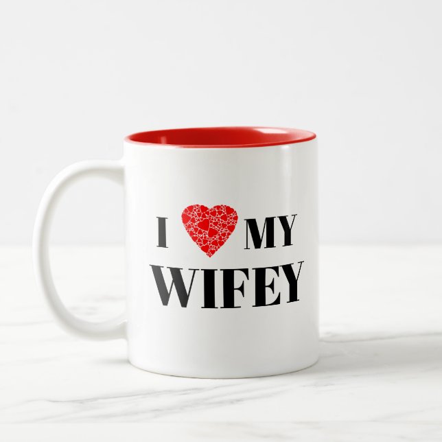 Tasse 2 Couleurs J'aime ma femme | Cadeau pour personnaliser (Gauche)
