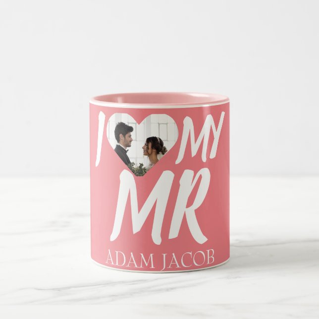 TASSE 2 COULEURS J'AIME MA PERSONNALISER DE PHOTO DE COUPLE, M. (Centre)