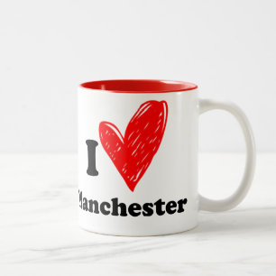 Tasse 2 Couleurs J'aime Manchester