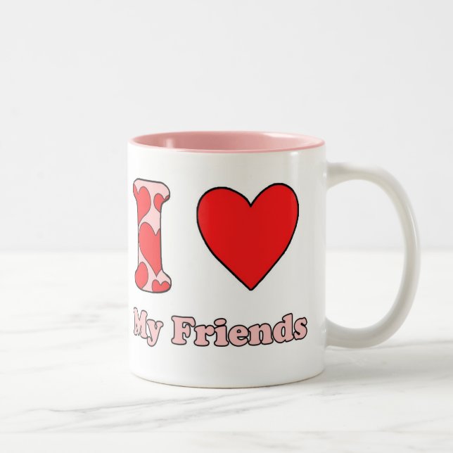 Tasse 2 Couleurs J'aime mes amis (Droit)
